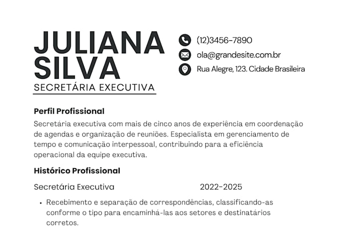 create a professional and friendly CV or resume